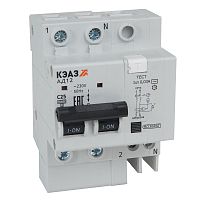 Выключатель автоматический АД12-22C16-АC-УХЛ4 дифференциального тока с защитой от сверхтоков (2P C16 30мА) 4.5кА | код.318369 | КЭАЗ